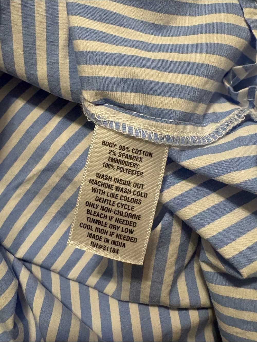 crown & ivy Blue and White Striped Embroidered Tank - Picture 5 of 5